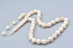 Usta İşi Sistemli Uçlu Küre Kesim İri Boy Balina Kemiği Tesbih