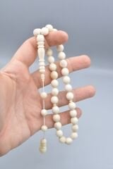 Usta İşi Sistemli Uçlu Küre Kesim İri Boy Balina Kemiği Tesbih