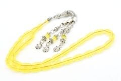 Usta Işçilikli A Kalite Kapsül Kesim Sarı Uçak Camı Tesbih 008