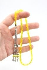 Usta Işçilikli A Kalite Kapsül Kesim Sarı Uçak Camı Tesbih 008