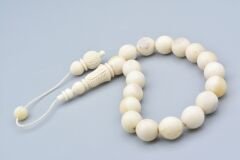 Usta İşi Sistemli Küre Kesim İri Boy Balina Kemiği Efe Maskot Tesbih