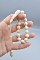 Usta İşi Sistemli Küre Kesim İri Boy Balina Kemiği Efe Maskot Tesbih