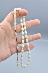 Usta İşi Sistemli Arpa Kesim İri Boy Balina Kemiği Tesbih