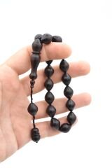 USTA İŞİ SİSTEMLİ SİYAH FİBER MASKOT TESBİH İRİ BOY