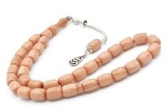 Gümüş Kaplama Kamçılı Kapsül Kesim İri Boy Beyaz Katalin Tesbih