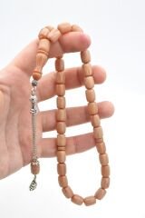 Gümüş Kaplama Kamçılı Kapsül Kesim İri Boy Beyaz Katalin Tesbih