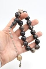 Kamçılı Küre Kesim İri Boy Bufalo Boynuzu Efe Maskot Tesbih 16 Mm