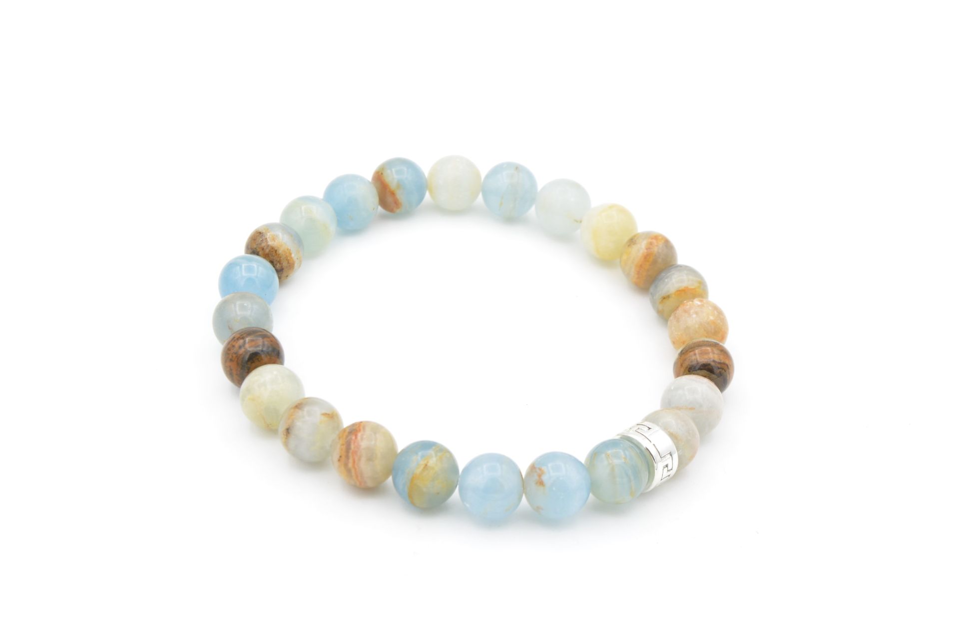 Hakiki Doğal Mavi Kalsit Taşı Bileklik 8 Mm