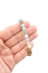 Hakiki Doğal Mavi Kalsit Taşı Bileklik 8 Mm