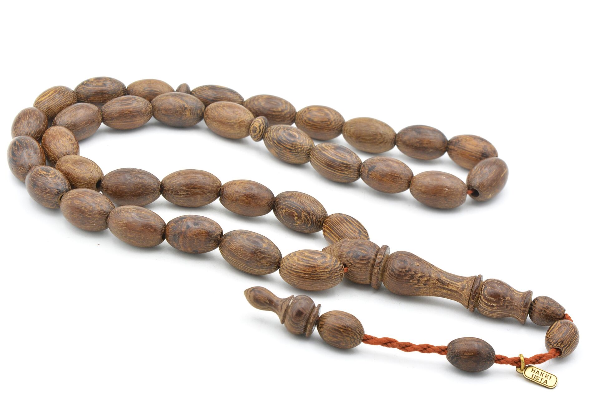 Hakkı Usta İmzalı Tombul Beyzi Kesim İri Boy Aslan Ağacı Tesbih