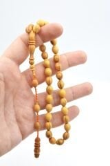 Hakkı Usta İmzalı Günlük Boy Beyzi Kesim Zeytin Ağacı Tesbih