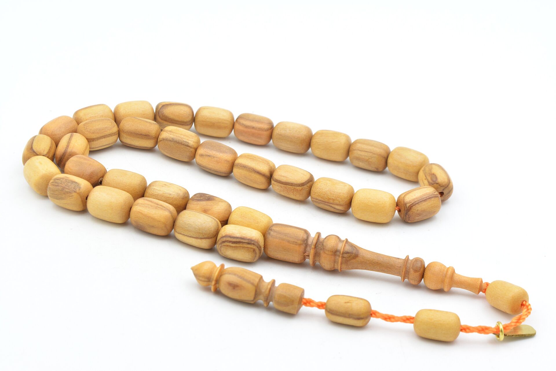 Hakkı Usta İmzalı Günlük Boy Fıçı Kesim Zeytin Ağacı Tesbih