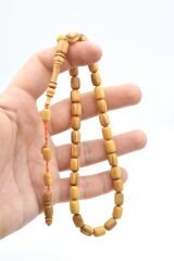 Hakkı Usta İmzalı Günlük Boy Fıçı Kesim Zeytin Ağacı Tesbih