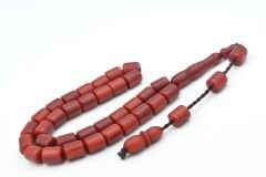 Sistemli Günlük Boy Fıçı Kesim Kırmızı Fiber Tesbih