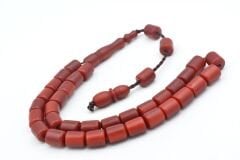 Sistemli Günlük Boy Fıçı Kesim Kırmızı Fiber Tesbih