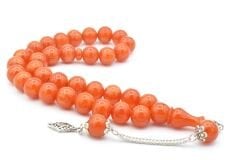 Küre Kesim Dev Boy Hareli Turuncu Sıkma Kehribar Tesbih