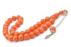 Küre Kesim Dev Boy Hareli Turuncu Sıkma Kehribar Tesbih