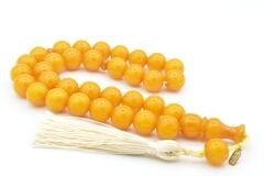 Hakkı Usta İmzalı Küre Kesim Dev Boy Hareli Sarı Sıkma Kehribar Tesbih