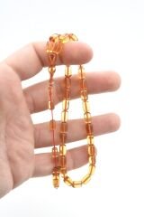 Serkan Başkan İmzalı Bilek Boy Sarı Sıkma Kehribar Tesbih