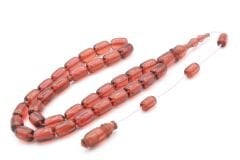 Serkan Başkan Yapımı Günlük Boy Turuncu Sıkma Kehribar Tesbih