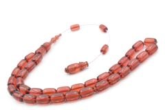 Serkan Başkan Yapımı Günlük Boy Turuncu Sıkma Kehribar Tesbih