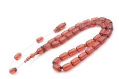 Serkan Başkan Yapımı Günlük Boy Turuncu Sıkma Kehribar Tesbih