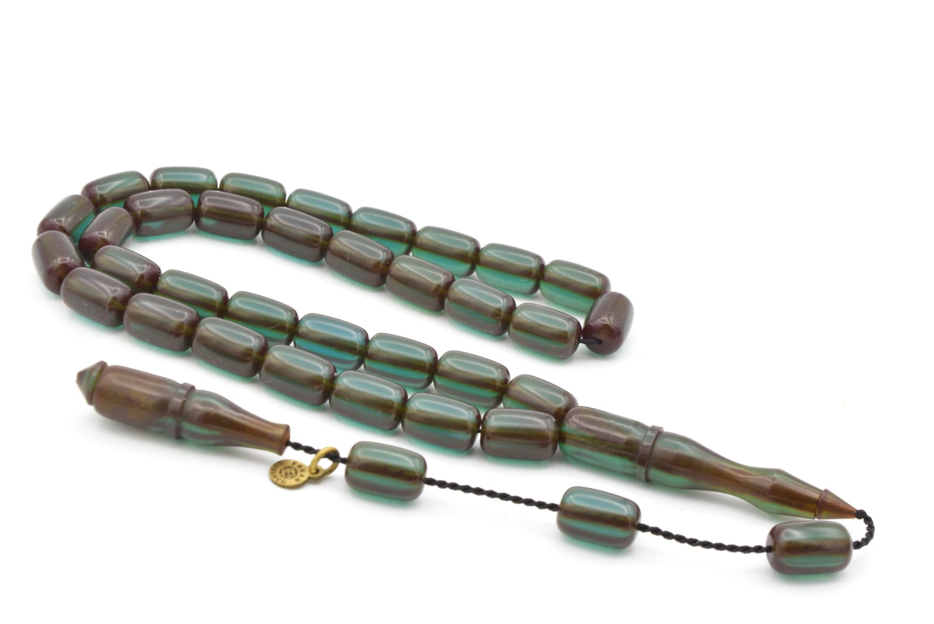 Erkan Çubukcu İmzalı Kapsül Kesim Lacivert Ateş Kehribar Tesbih