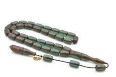 Erkan Çubukcu İmzalı Kapsül Kesim Lacivert Ateş Kehribar Tesbih