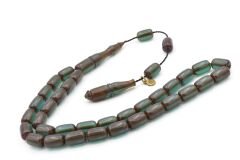 Erkan Çubukcu İmzalı Kapsül Kesim Lacivert Ateş Kehribar Tesbih