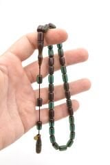 Erkan Çubukcu İmzalı Kapsül Kesim Lacivert Ateş Kehribar Tesbih