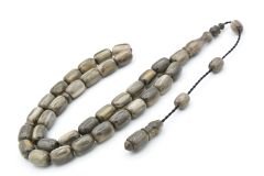 Usta İşi Sistemli Kapsül Kesim Kanayan Bağa Gri Katalin Tesbih