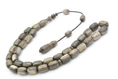 Usta İşi Sistemli Kapsül Kesim Kanayan Bağa Gri Katalin Tesbih