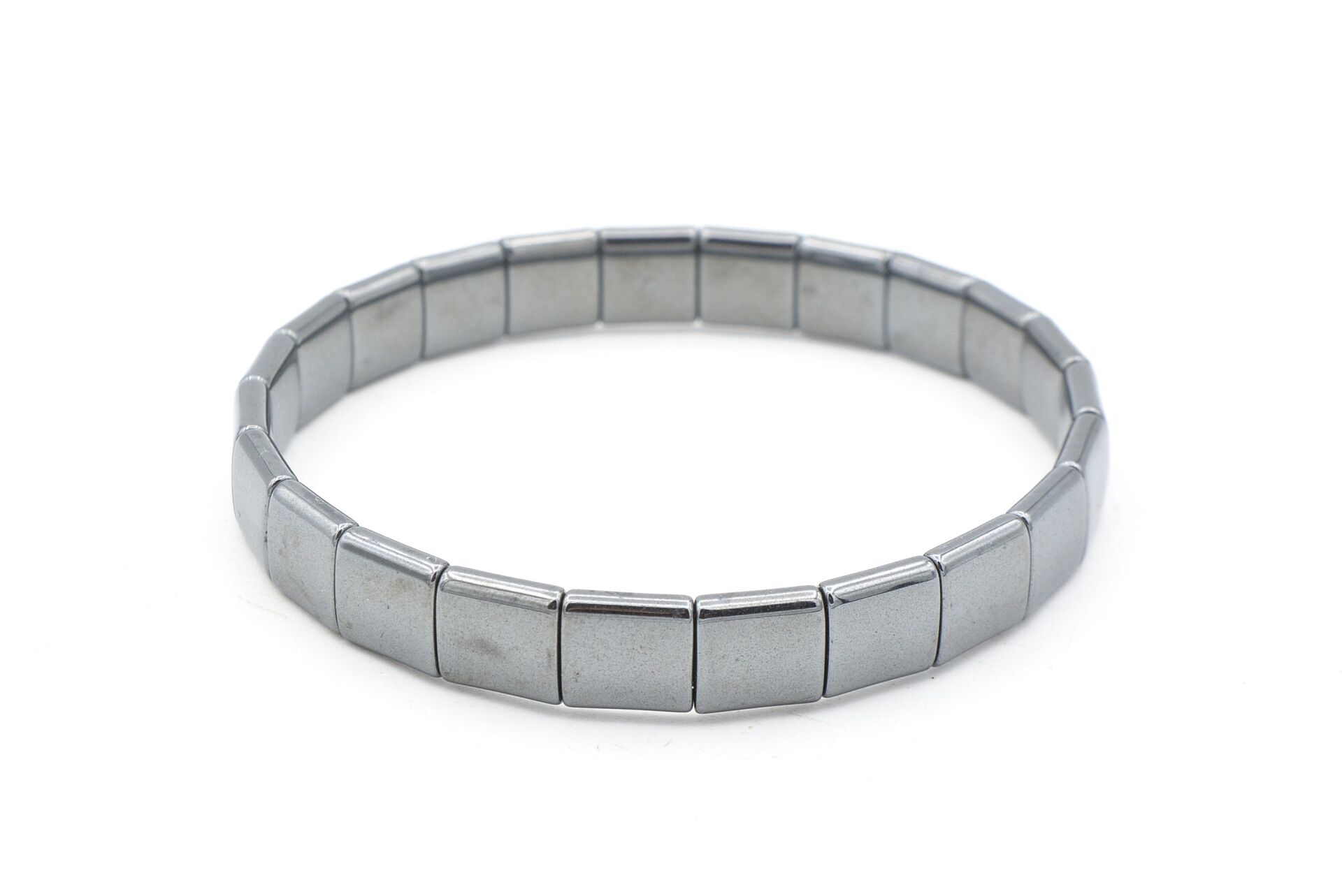 Kare Model Hakiki Doğal Hematit Taşı Bileklik 006