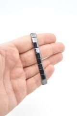 Kare Model Hakiki Doğal Hematit Taşı Bileklik 006