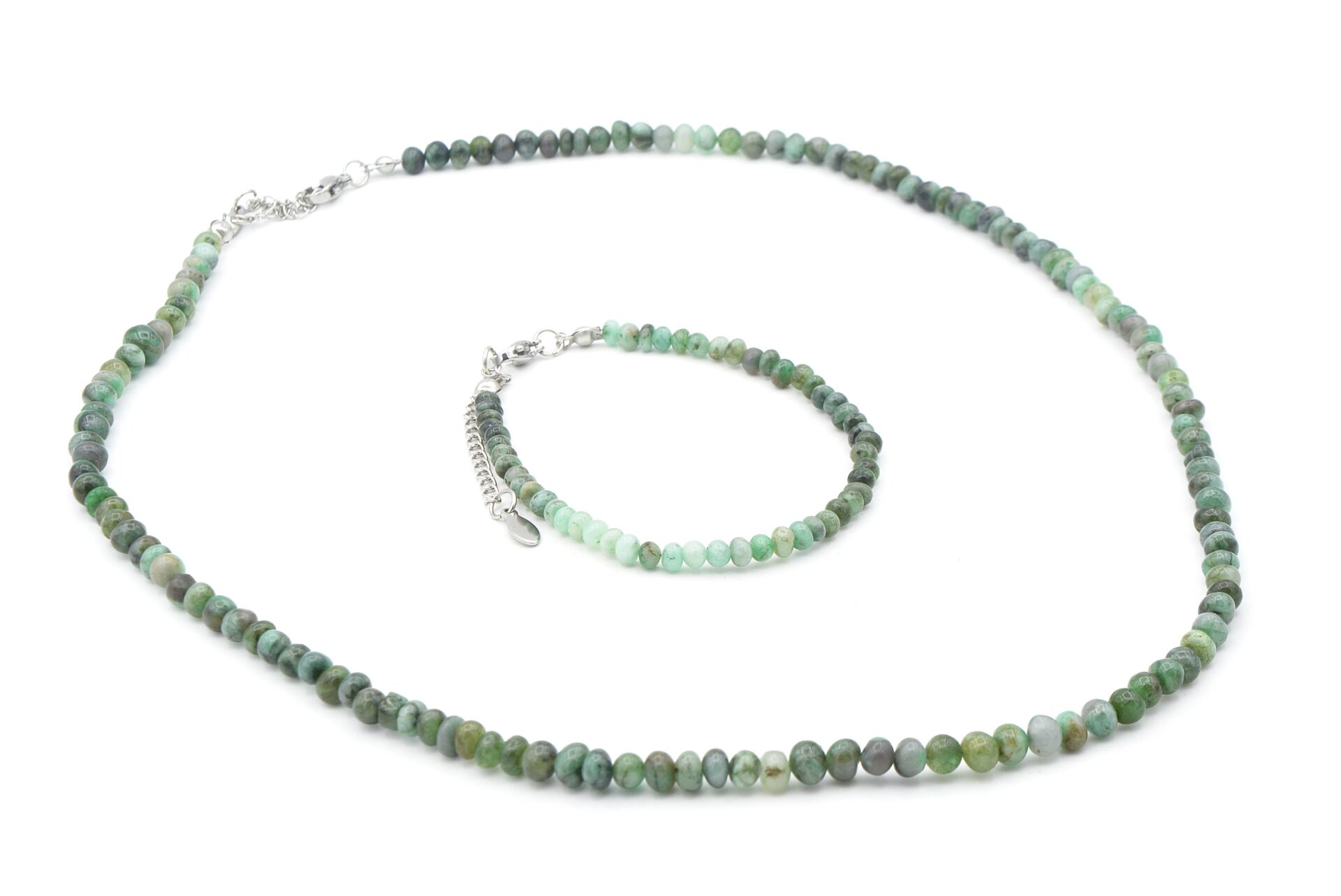 Hakiki Doğal Zümrüt Taşı Kolye ve Bileklik Seti