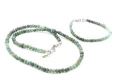 Hakiki Doğal Zümrüt Taşı Kolye ve Bileklik Seti