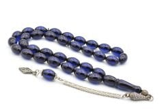 Enes Abdo Yapımı Beyzi Kesim Lacivert Sıkma Kehribar Tesbih