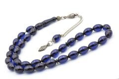 Enes Abdo Yapımı Beyzi Kesim Lacivert Sıkma Kehribar Tesbih