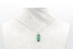 Hakiki Pandül Model Doğal Malahit Taşı Kolye Ucu