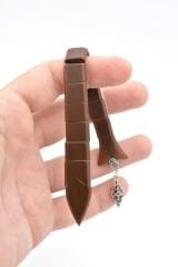 Usta İşi Orijinal Balık Model Kahverengi Fiber Tesbih Alman Fiber