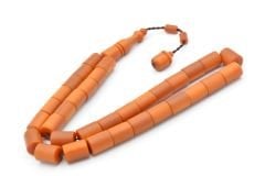 Sistemli Kesme Model İri Boy Turuncu Fiber Tesbih