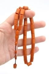 Sistemli Kesme Model İri Boy Turuncu Fiber Tesbih