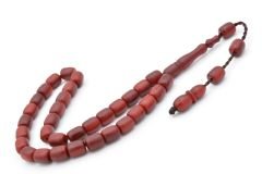 Sistemli Fıçı Kesim Bilek Boy Kırmızı Fiber Tesbih