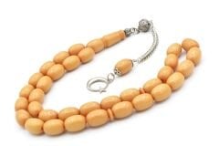 Gümüş Kaplama Kamçılı Kapsül Kesim Beyaz Katalin Tesbih