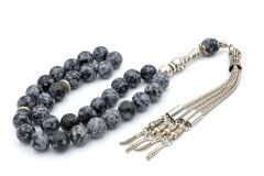 Hakiki Doğal Obsidyen Taşı Tesbih Iri Boy 1.kalite 003