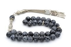 Hakiki Doğal Obsidyen Taşı Tesbih Iri Boy 1.kalite 003