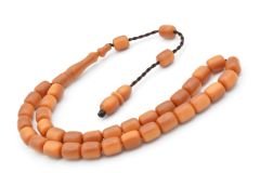 Sistemli Fıçı Kesim Bilek Boy Turuncu Fiber Tesbih