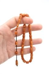 Sistemli Fıçı Kesim Bilek Boy Turuncu Fiber Tesbih