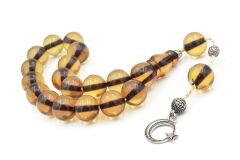 Sistemli Küre Kesim Sarı Sıkma Kehribar Efe Maskot Tesbih