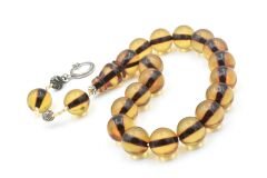 Sistemli Küre Kesim Sarı Sıkma Kehribar Efe Maskot Tesbih